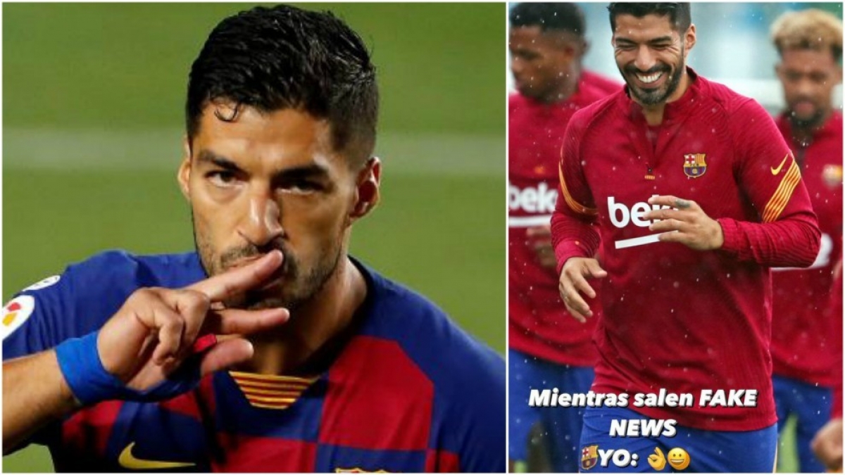 Luis Suarez nối gót Lionel Messi ở lại Barca? (Ảnh: Marca)