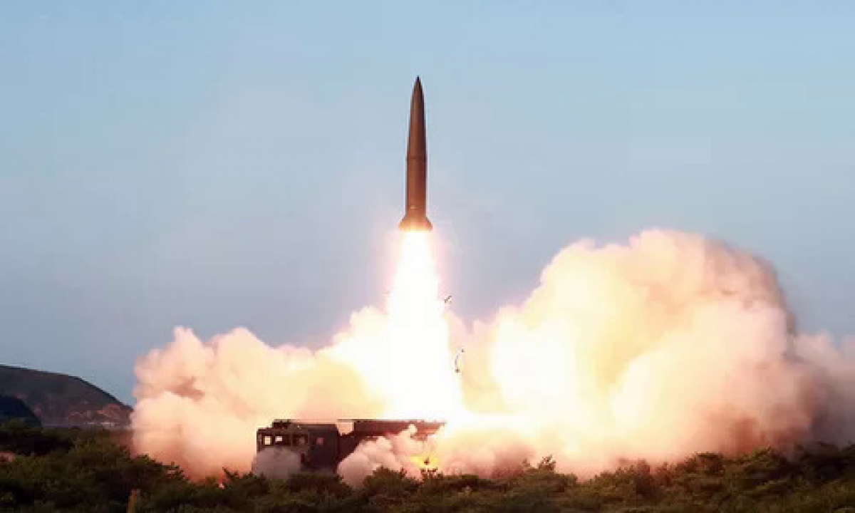 Triều Tiên phóng thử tên lửa đạn đạo hôm 25/7. Ảnh: KCNA.