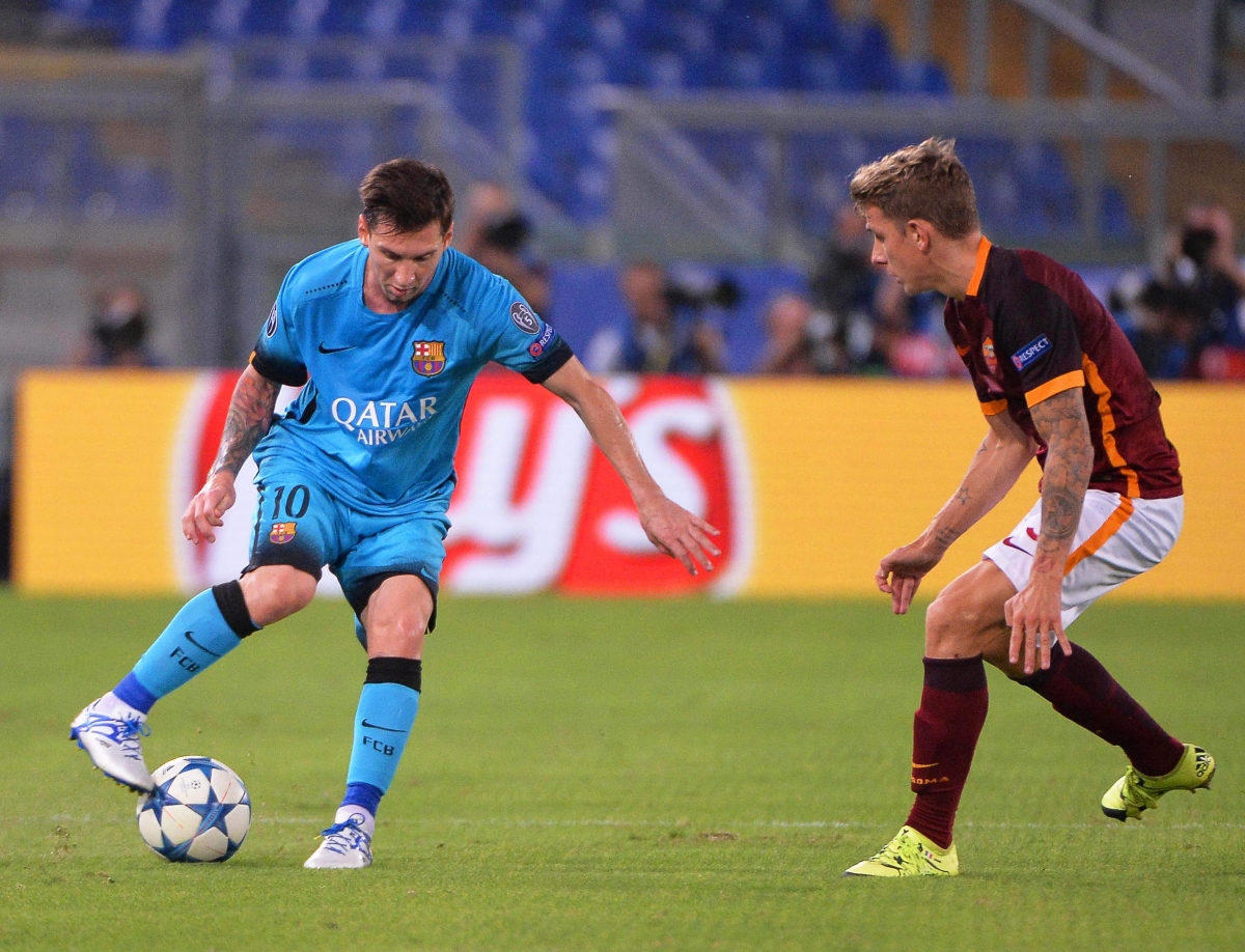 Messi trong trận đấu thứ 100 của anh tại Champions League 5 năm trước. (Ảnh: Getty)