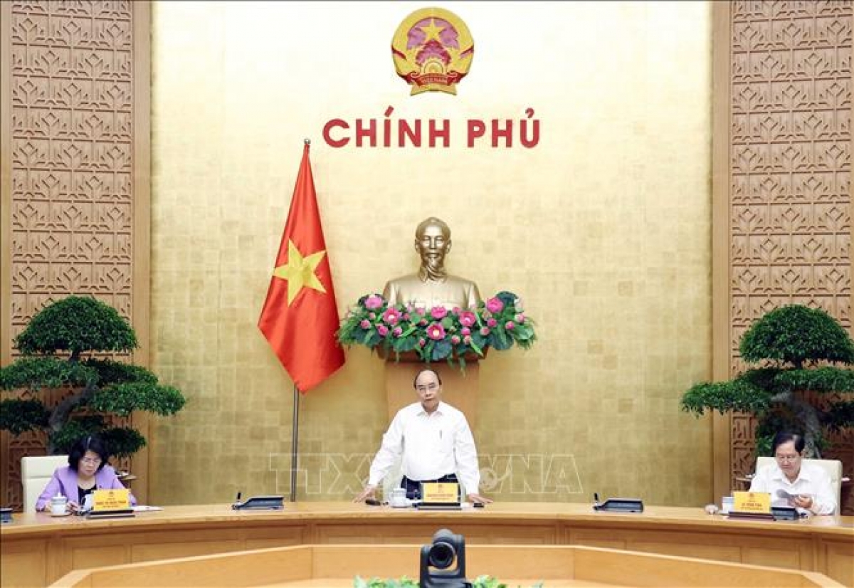 Thủ tướng Nguyễn Xuân Phúc, Chủ tịch Hội đồng Thi đua - Khen thưởng Trung ương phát biểu. Ảnh: Thống Nhất/TTXVN