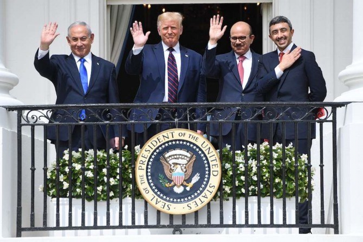 Ông Trump được cho là người đặt nền móng cho việc ký kết các thỏa thuận bình thường hóa quan hệ giữa Israel với Bahrain và UAE. Ảnh: AFP.