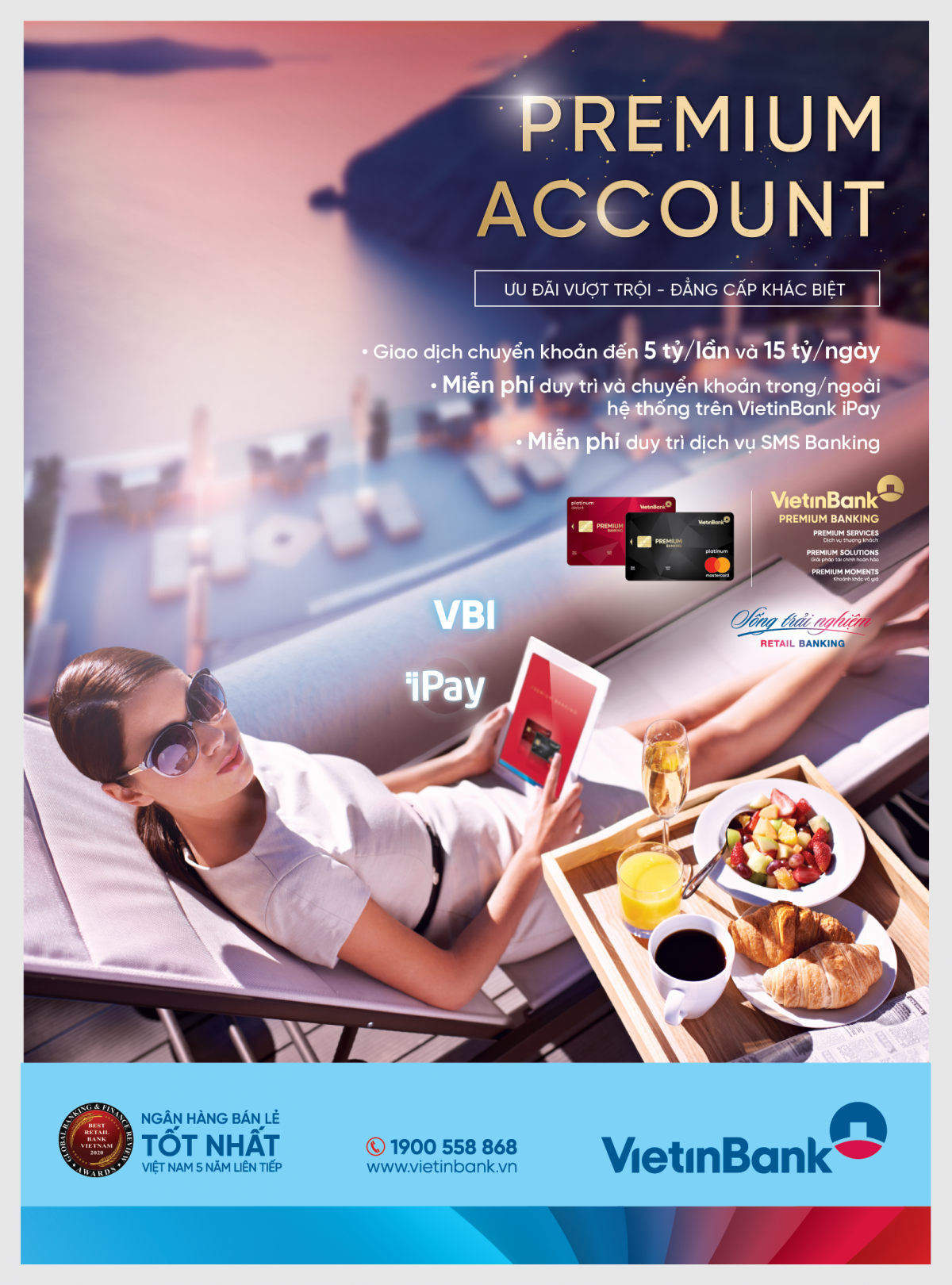 Với hạn mức chuyển khoản cao, lên đến 5 tỷ/lần và 15 tỷ/ngày, là ưu đãi nổi trội, riêng có của gói tài khoản thanh toán Premium Account