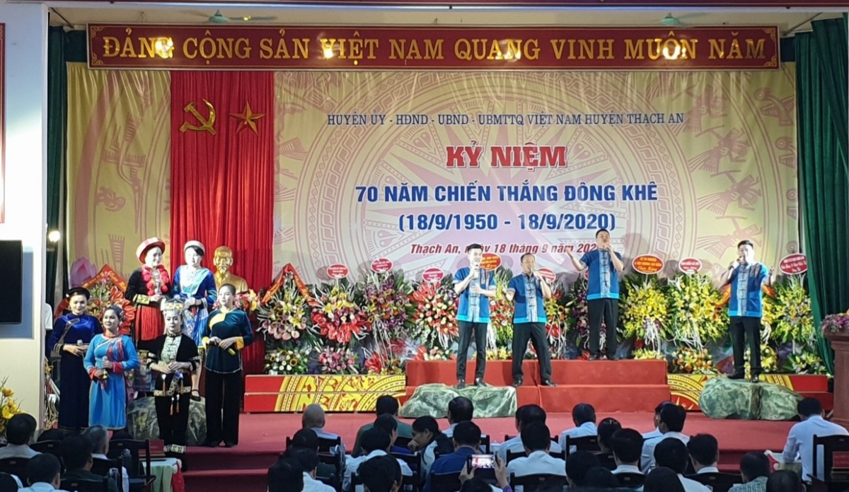 Lễ kỷ niệm 70 năm Chiến thắng Đông Khê được tổ chức trang trọng, tiết kiệm. Do ảnh hưởng của dịch Covid-19 nên quy mô chương trình đã rút gọn so với dự kiến.