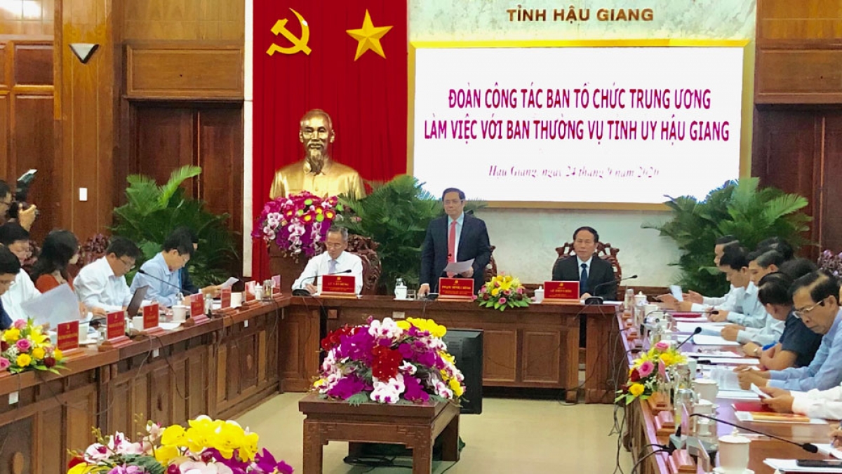 Ông Phạm Minh Chính - Ủy viên Bộ Chính trị, Bí thư Trung ương Đảng, Trưởng Ban Tổ chức Trung ương phát biểu chỉ đạo