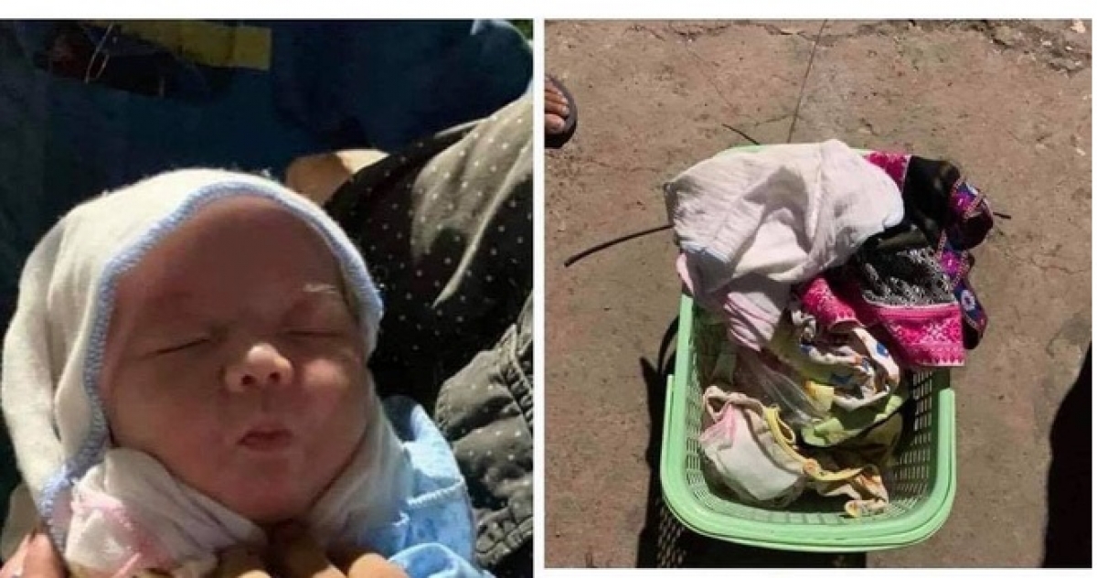 Bé gái bị bỏ rơi trong thùng rác.