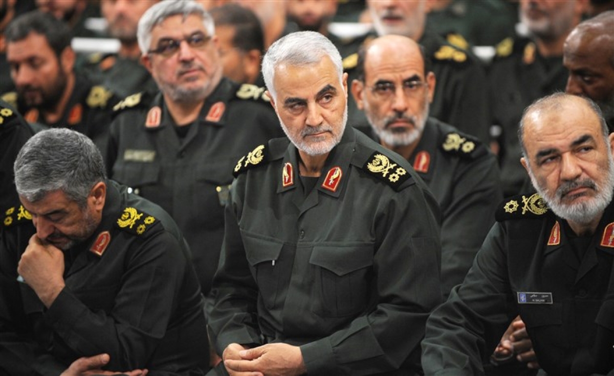 Tướng Qassem Soleimani (giữa) đã bị Mỹ không kích sát hại hồi tháng 1/2020. Ảnh: Getty Images