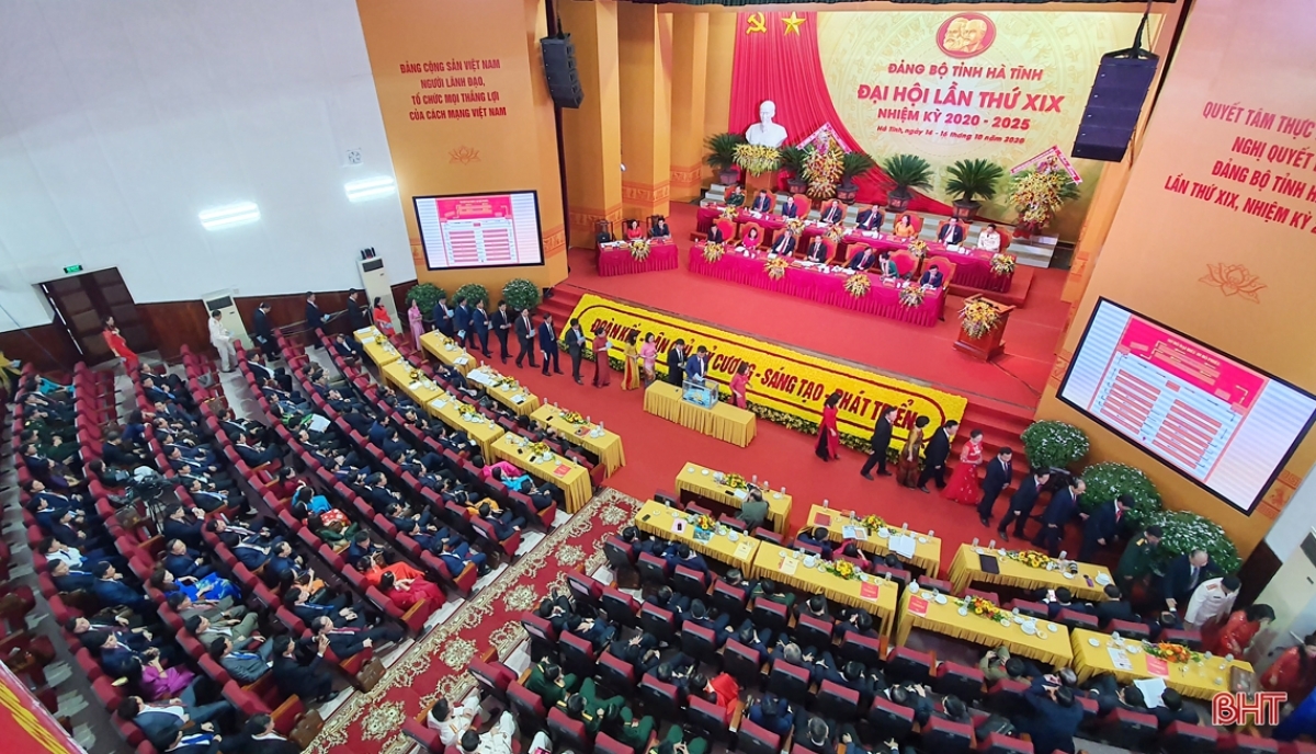 Đại hội đại biểu Đảng bộ tỉnh Hà Tĩnh lần thứ XIX nhiệm kỳ 2020 - 2025. 
