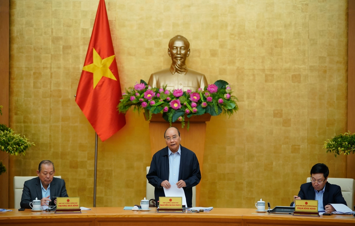 Thủ tướng Nguyễn Xuân Phúc phát biểu tại buổi làm việc