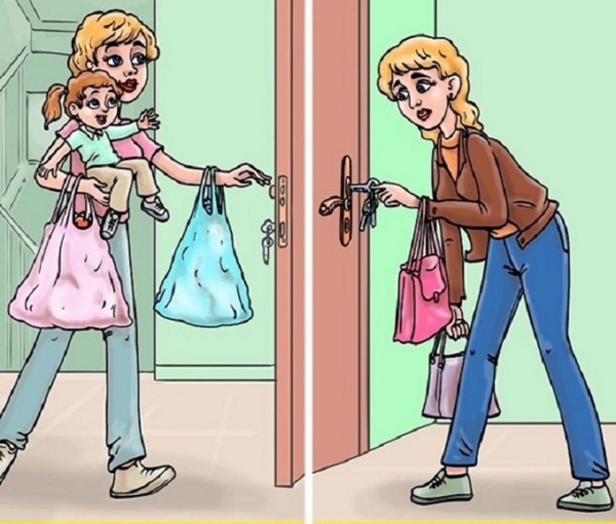 Sau khi có con, bán sẽ phải mang vác nặng nề hơn. Thử tưởng tượng cảnh vừa đi siêu thị, vừa mang về rất nhiều đồ lại vừa bế bé. Thế mới biết sức mạnh của người phụ nữ cũng không phải dạng vừa đâu!