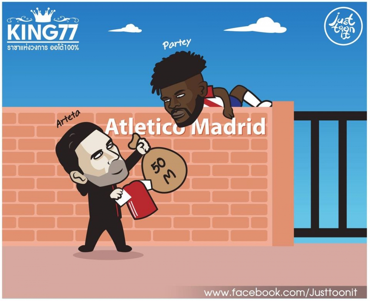 Arsenal chiêu mộ thành công Thomas Partey từ Atletico Madrid với mức phí chuyển nhượng 50 triệu euro.