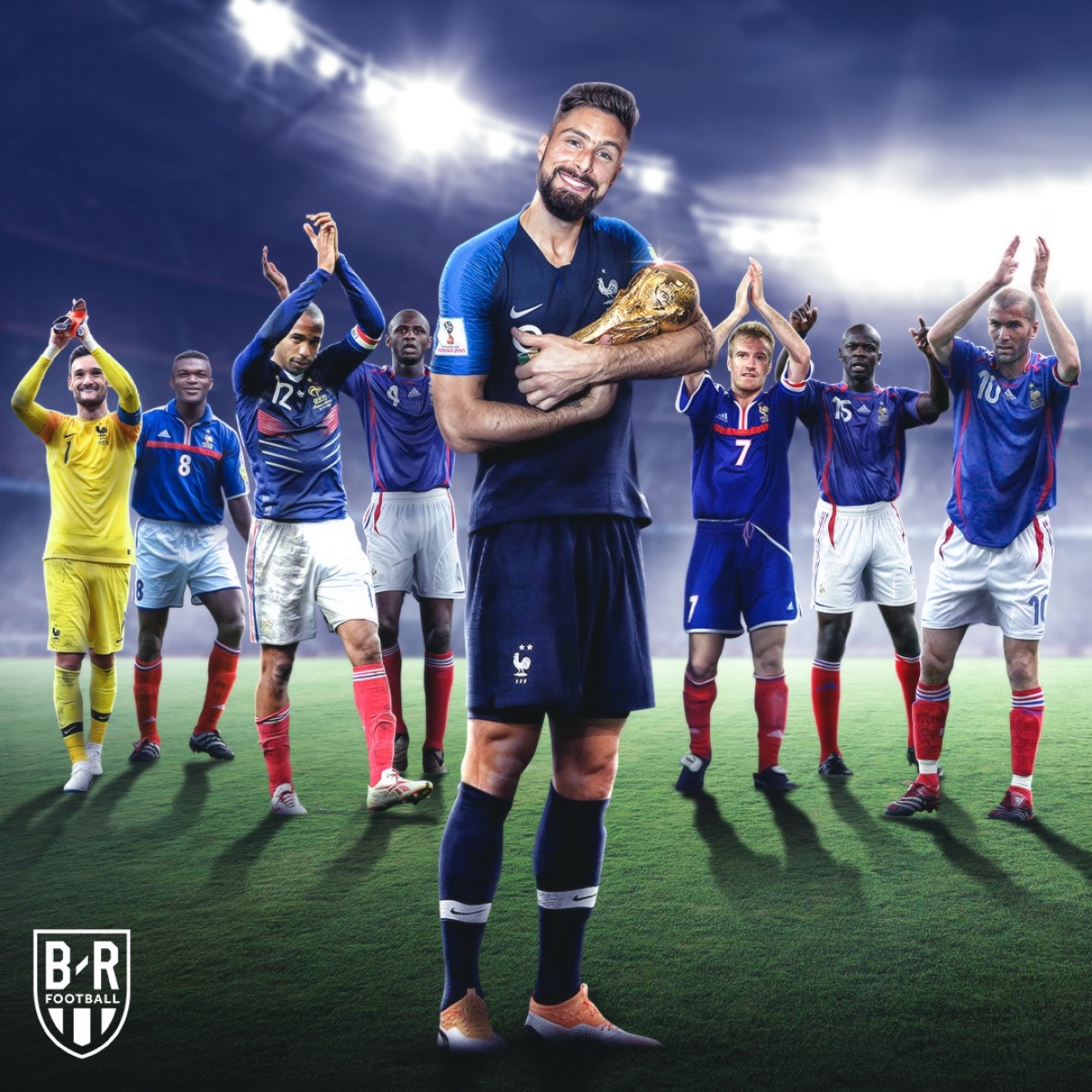 Giroud cán mốc 100 trận ra sân cho ĐT Pháp (Ảnh: Bleacher Report).