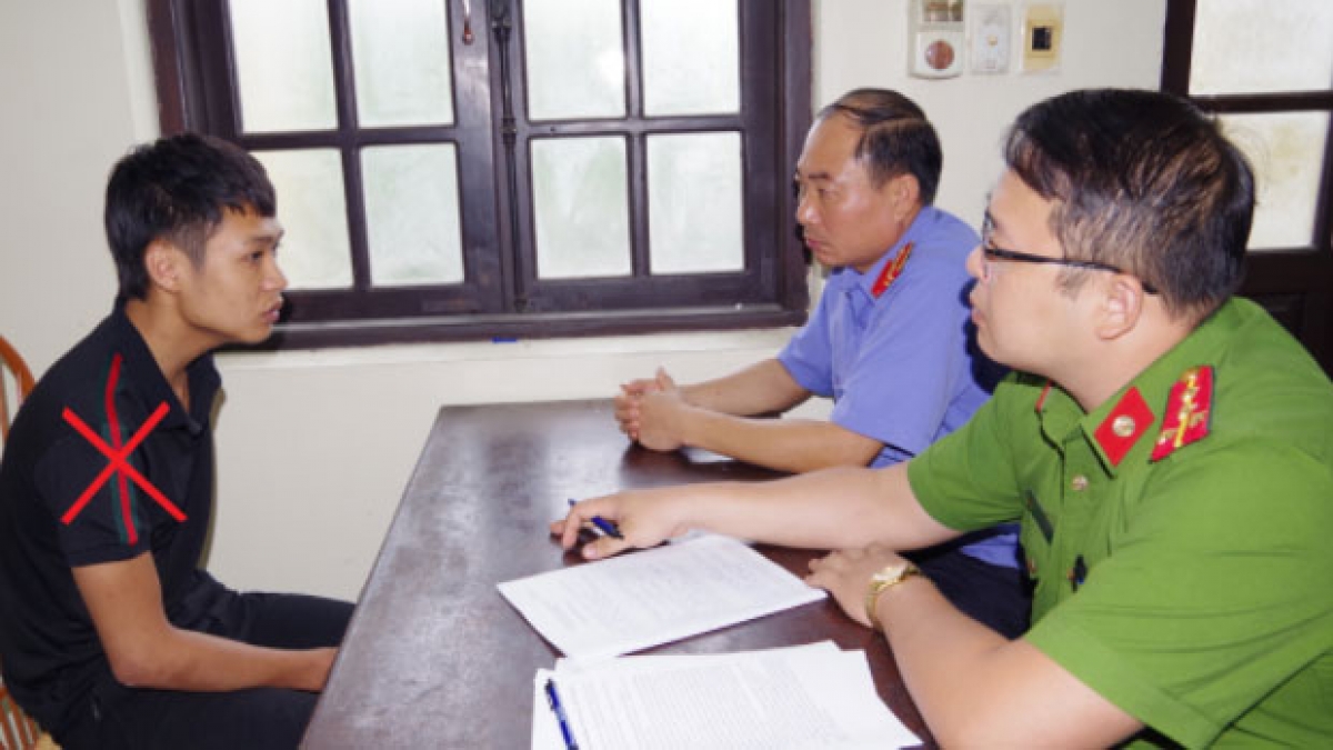 Cơ quan Công an lấy lời khai đối tượng Đăng​