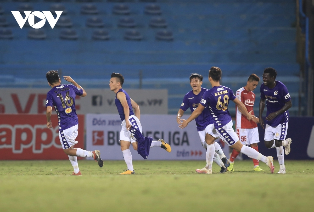 Quang Hải đã thi đấu trọn vẹn 90 phút và ghi bàn giúp Hà Nội FC đánh bại CLB TPHCM 2-0. (Ảnh: Vy Vũ).