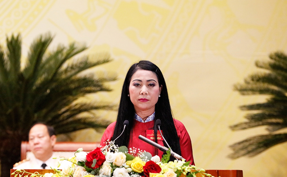 Bí thư Tỉnh ủy Vĩnh Phúc Hoàng Thị Thúy Lan phát biểu khai mạc Đại hội.