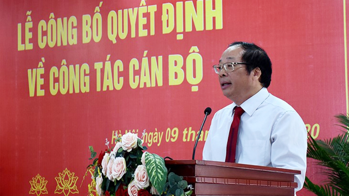 PGS.TS Lưu Văn An, Quyền Giám đốc Học viện phát biểu nhận nhiệm vụ
