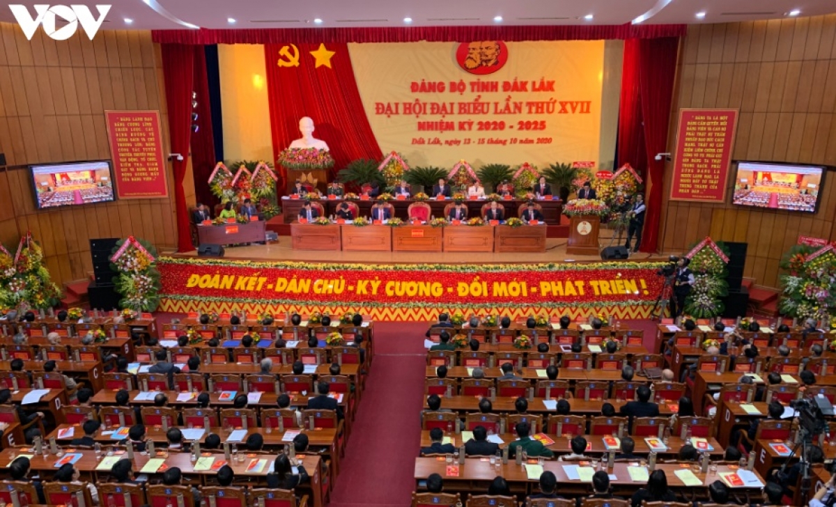 Toàn cảnh Đại hội Đại biểu Đảng bộ tỉnh Đăk Lăk lần thứ XVI, nhiệm kỳ 2020 -2025