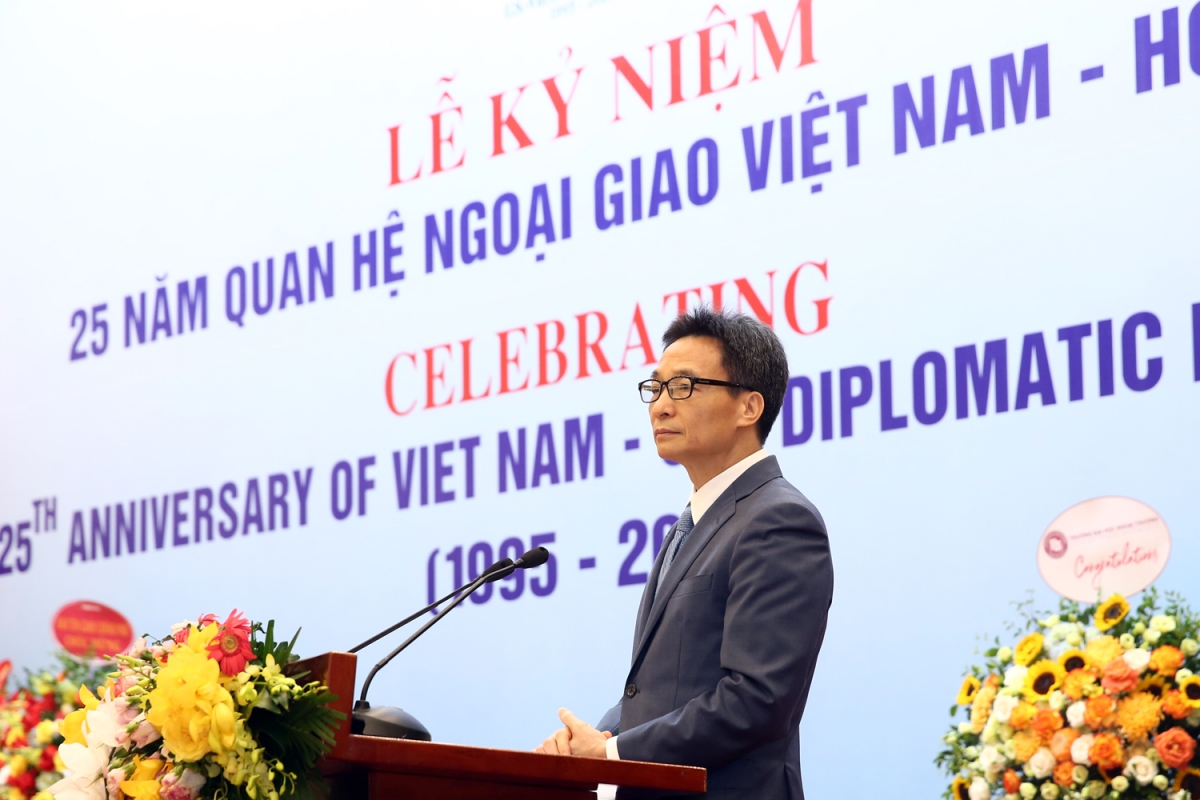 Phó Thủ tướng Vũ Đức Đam phát biểu tại buổi lễ. (Ảnh: VGP)