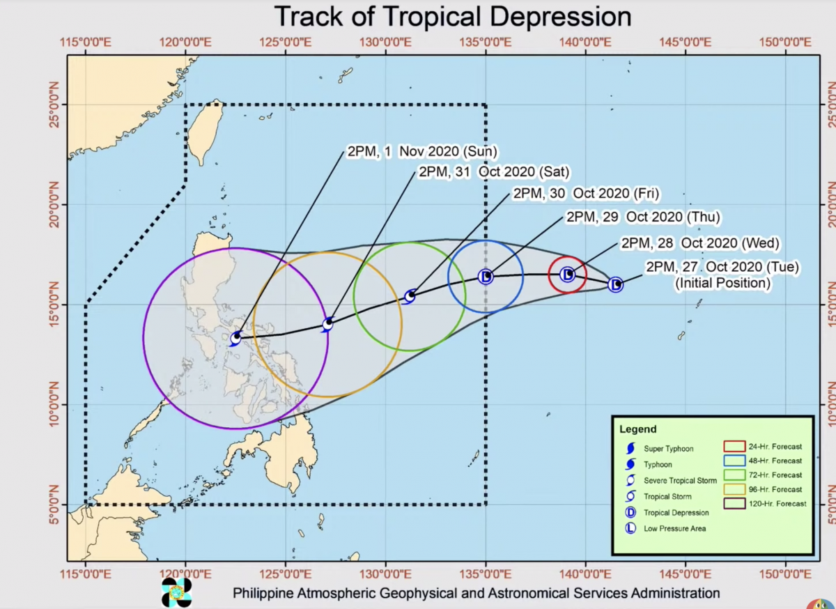 Philippines dự báo đường đi của cơn bão mới. Nguồn: Manila buletin