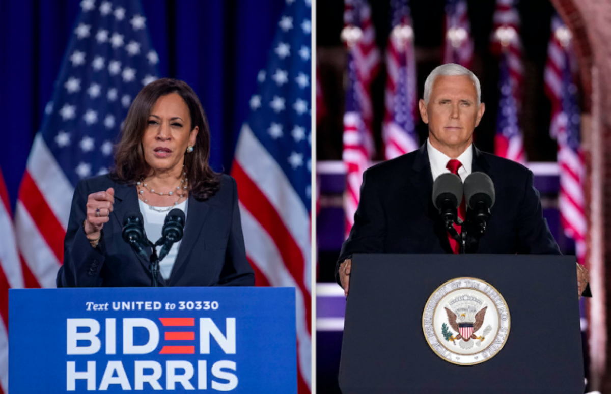  Thượng nghị sĩ Kamala Harris và Phó Tổng thống Mike Pence. Ảnh: The British Journal