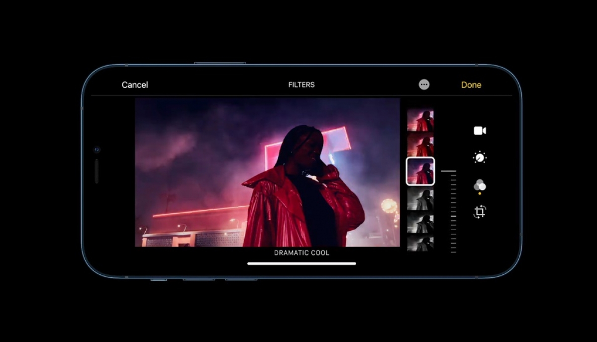 Camera chính và camera góc siêu rộng trên iPhone 12 Pro có độ phân giải 12 MP. Camera telephoto của iPhone 12 Pro có tiêu cự 52 mm cho khả năng zoom quang 4x. Trong khi đó, camera iPhone 12 Pro Max có tiêu cự 65 mm cho khả năng zoom quang 5x, camera chính có cảm biến lớn hơn 47%. Apple còn bổ sung tính năng chống rung cảm biến cho cụm camera của iPhone 12 Pro Max giúp chụp phơi sáng trong 2 giây liên tục.