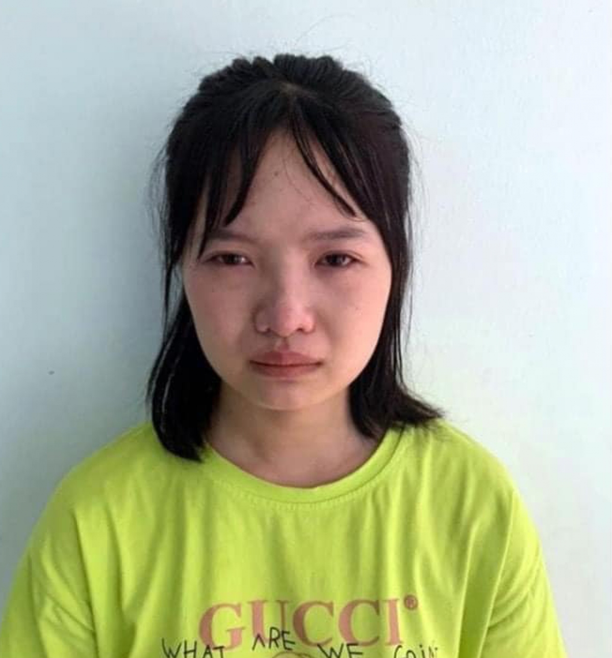 Đối tượng Bùi Thị Thương tại cơ quan công an