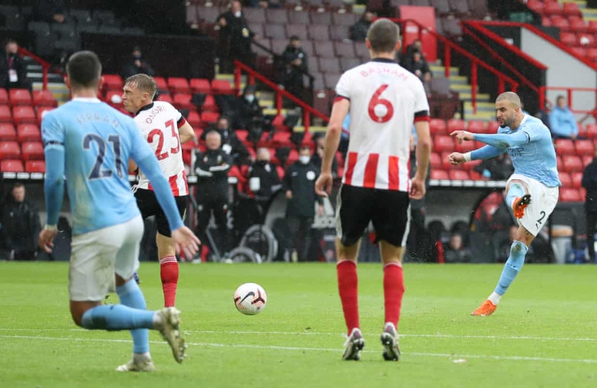 Kyle Walker "bắn hạ" Sheffield. (Ảnh: Getty)