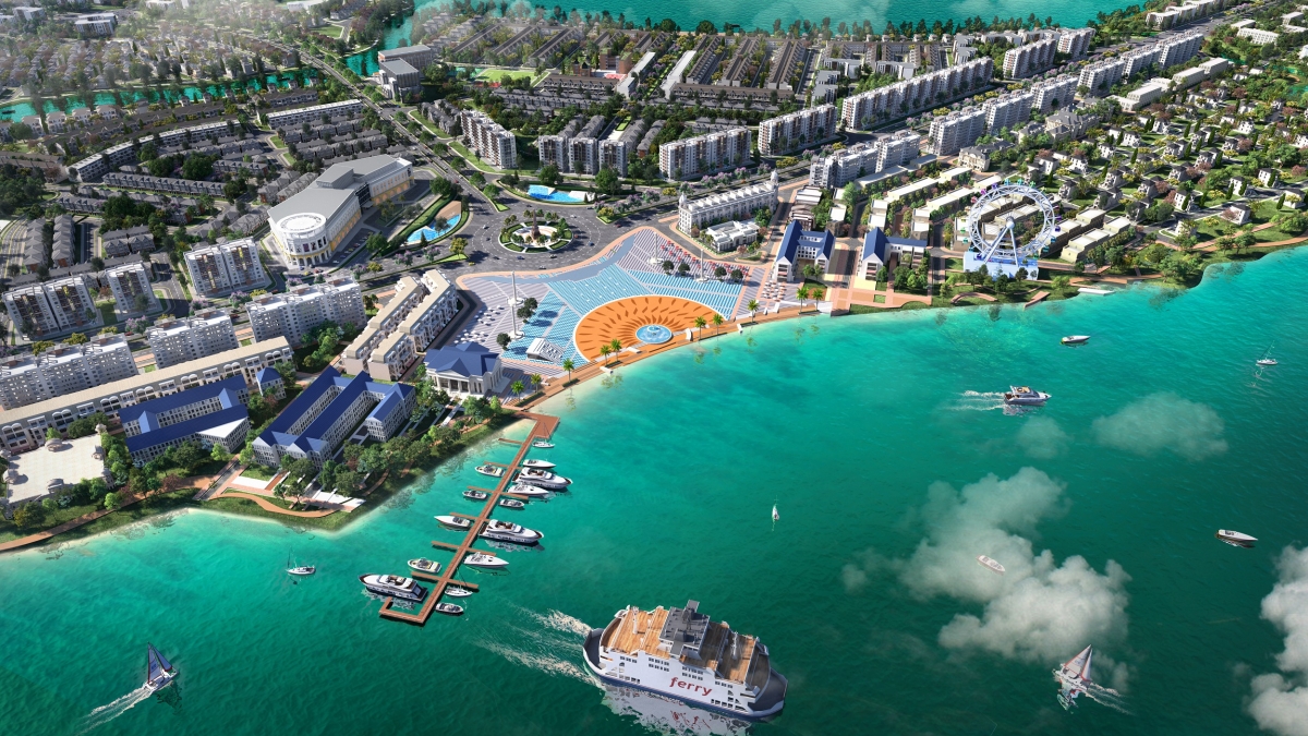 Dự án Aqua City quy mô 1.000ha được bao bọc bởi các sông lớn: sông Đồng Nai, sông Buông, sông Trong
