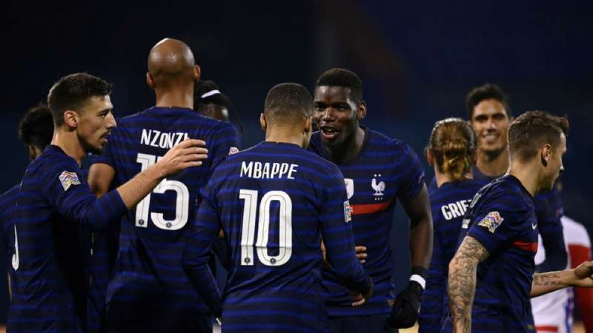 ĐT Pháp ăn mừng chiến thắng vất vả trước Croatia. (Ảnh: AFP).