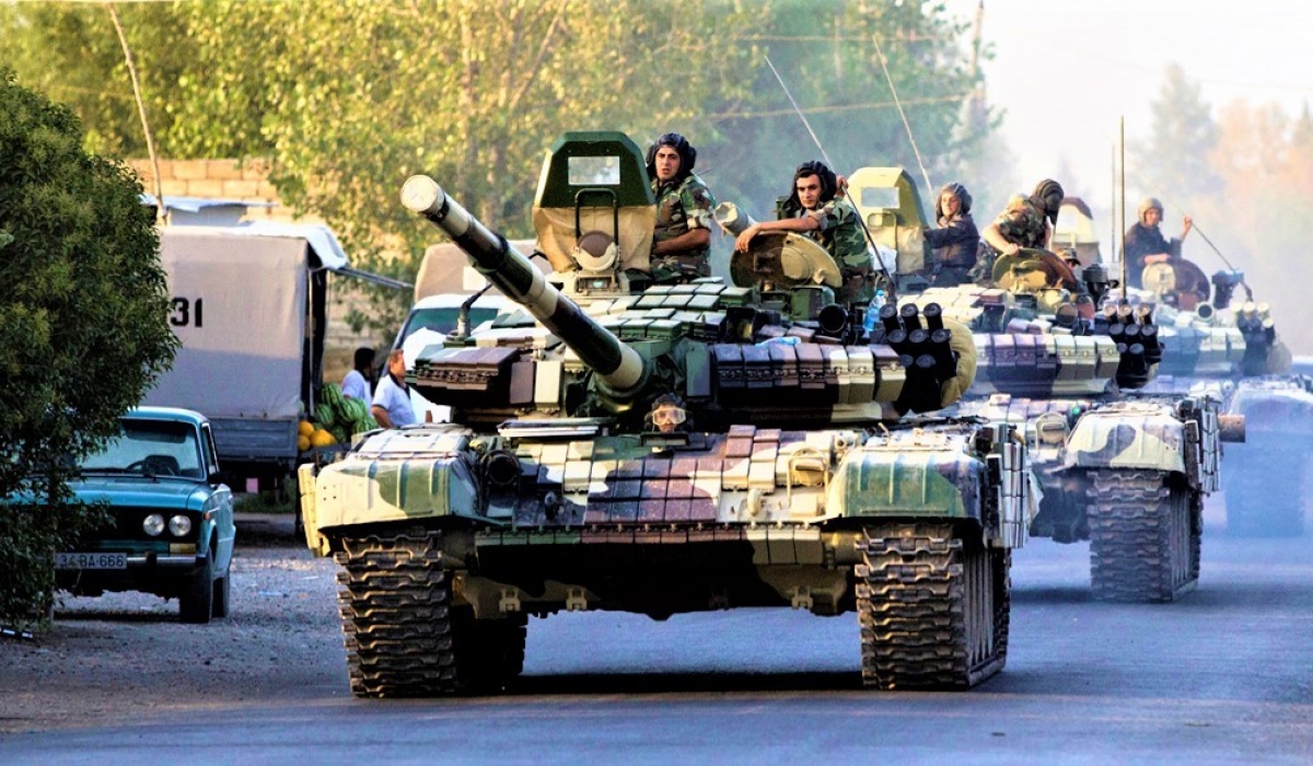 Xung đột Nagorno-Karabakh chứng kiến sự tham gia của một số lượng lớn phương tiện thiết giáp; Nguồn: mintpressnews.com
