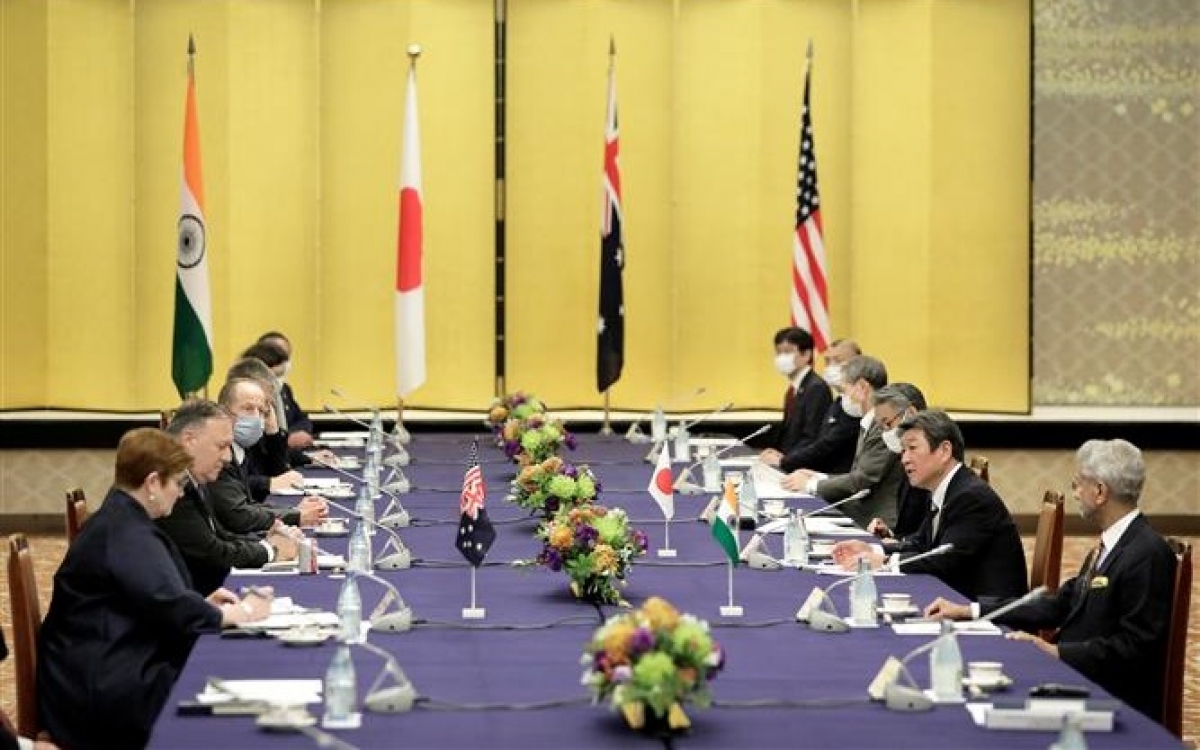 Hội nghị Ngoại trưởng nhóm Bộ Tứ diễn ra tại Tokyo, Nhật Bản vào ngày 6/10. Ảnh: Reuters.