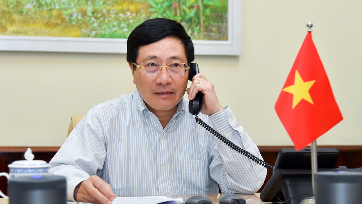Phó Thủ tướng, Bộ trưởng Ngoại giao Phạm Bình Minh đã điện đàm với cựu Thủ tướng Anh Tony Blair.