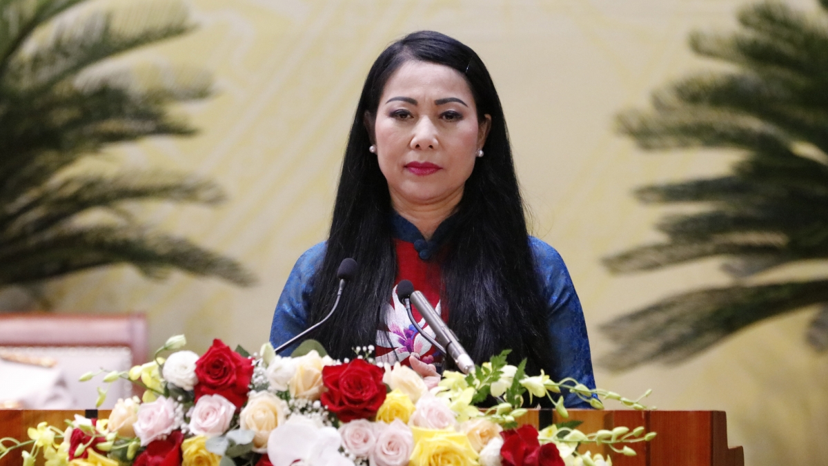 Bí thư Tỉnh ủy Vĩnh Phúc Hoàng Thị Thúy Lan phát biểu bế mạc Đại hội.