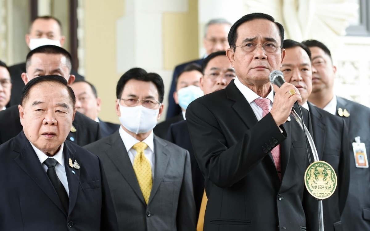 Thủ tướng Thái Lan Prayut Chan-ocha phát biểu sau cuộc họp bất thường của chính phủ.