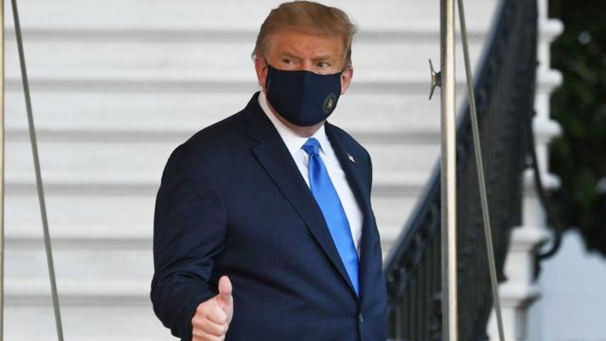 Tổng thống Trump vào chiều tối 2/10 (theo giờ địa phương). Ảnh: Sky News