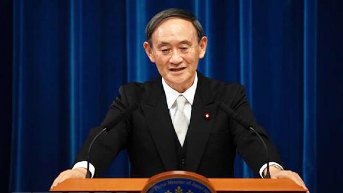 Tân Thủ tướng Nhật Bản Yoshihide Suga phát biểu tại cuộc họp báo ở Tokyo ngày 16/9/2020. (Nguồn: AFP/TTXVN)