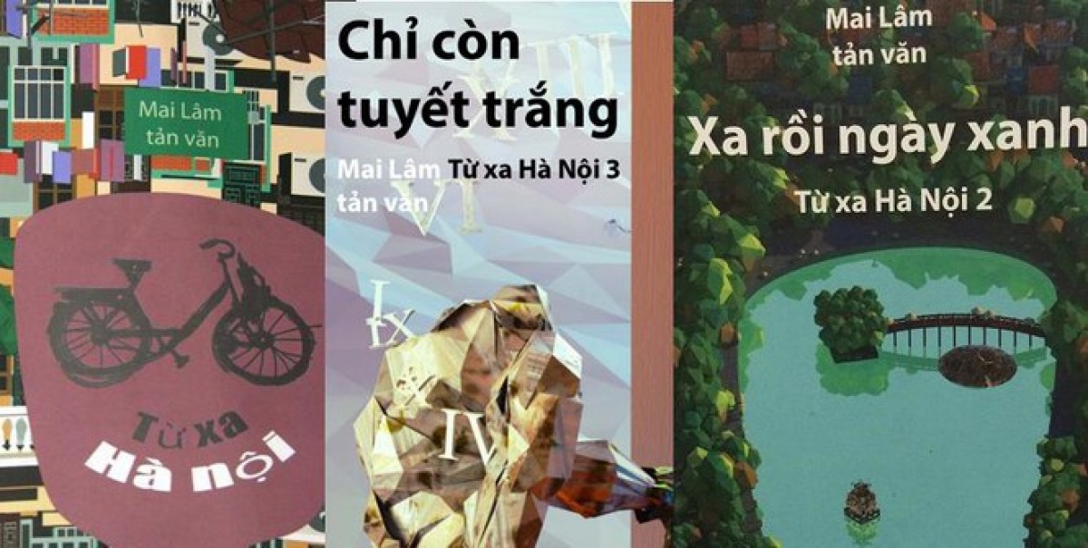 Ba trong số 5 cuốn sách đã xuất bản của Mai Lâm.