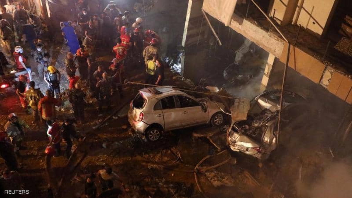 Vụ nổ dầu ở Beirut tối 9-10 khiến hơn 20 người thương vong. Ảnh Reuters