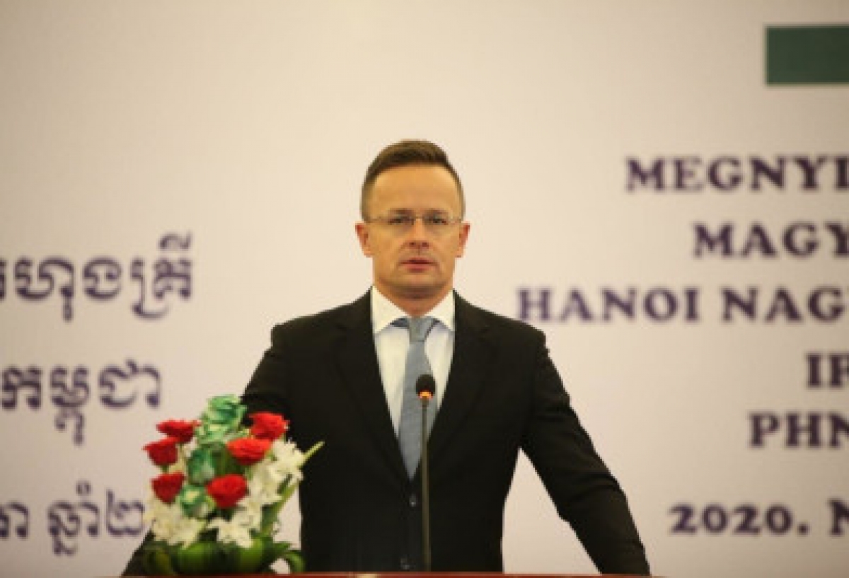 Bộ trưởng Ngoại giao và Thương mại Hungary Péter Szijjártó. Ảnh: VOV