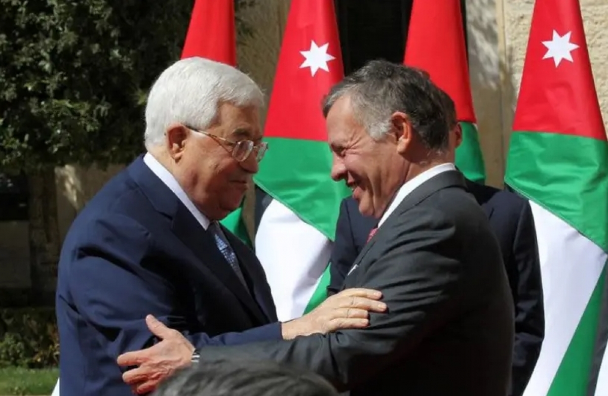 Quốc vương Jordan và Tổng thống Palestine trong cuộc gặp năm 2018. Ảnh: Reuters
