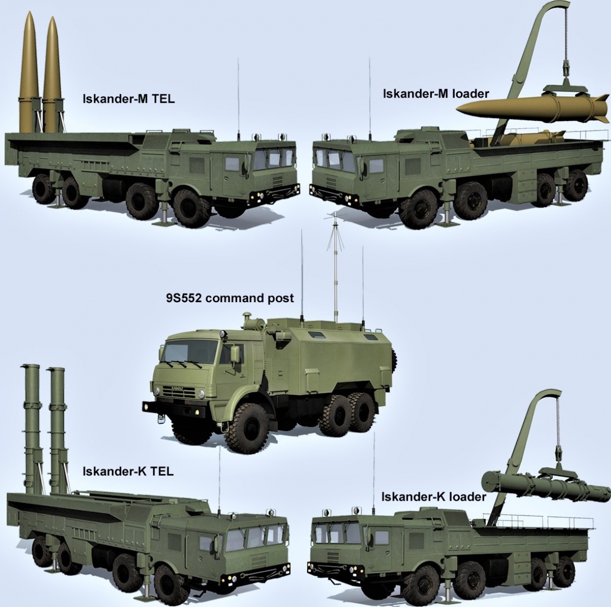 Iskander-М, Iskander-К - phiên bản dành cho Quân đội Nga; Nguồn: turbosquid.com