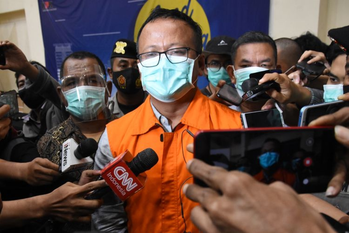 Bộ trưởng Biển và Nghề cá Indonesia, Edhy Prabowo từ chức sau khi bị bắt (Nguồn: Kompas.com)