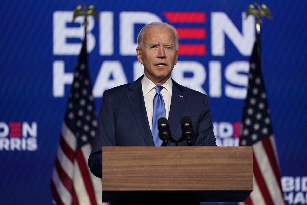 Ông Biden phát biểu tại Wilmington, Delaware. Ảnh: AP