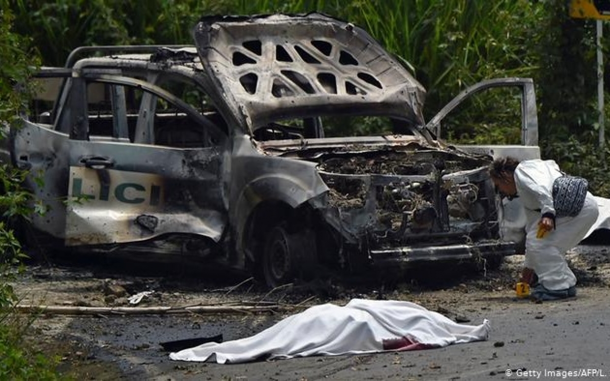 Hậu quả bạo lực ở Colombia. Ảnh: Getty, AFP.