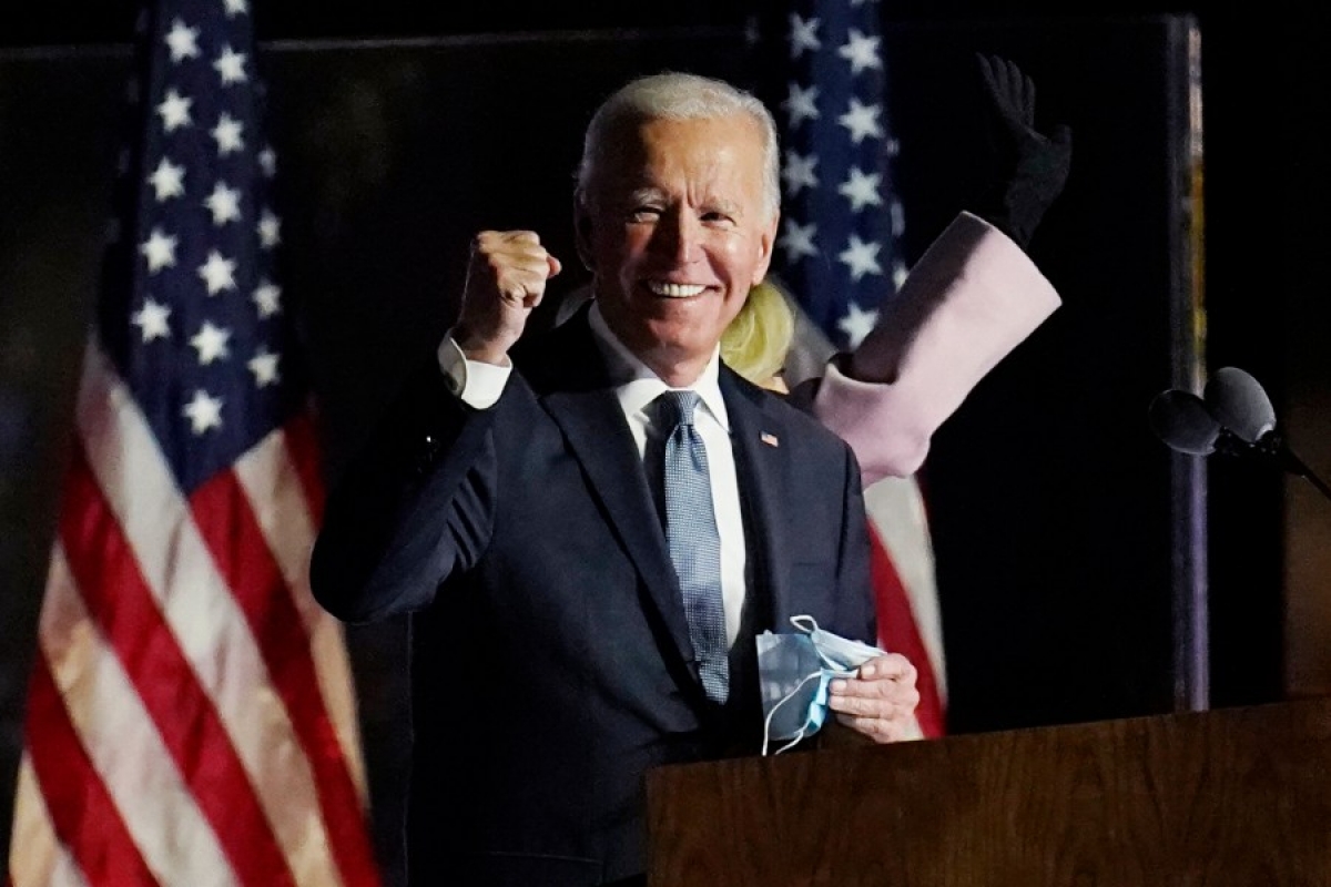Ông Joe Biden đã giành được số phiếu đại cử tri cần thiết để có thể trở thành chủ nhân thứ 46 của Nhà Trắng. Ảnh: AP.