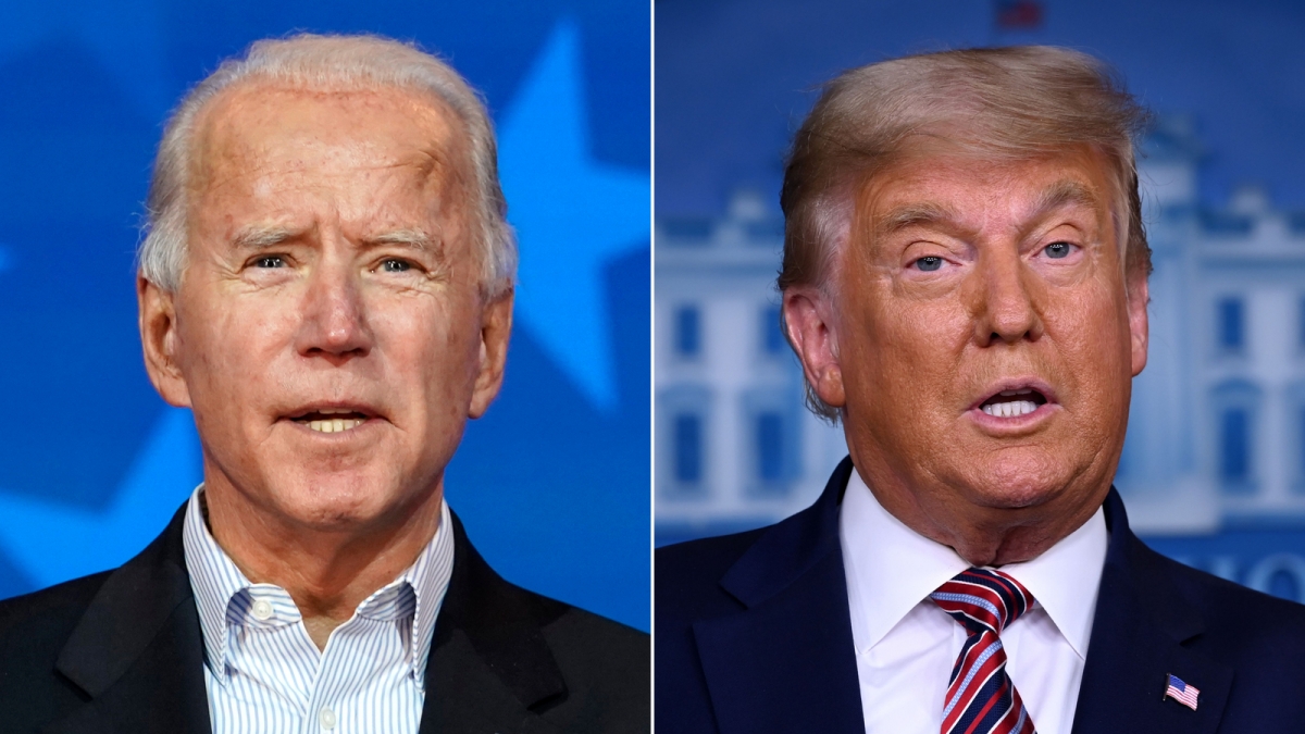 Ứng viên đảng Dân chủ Joe Biden và Tổng thống Donald Trump. Ảnh: AP