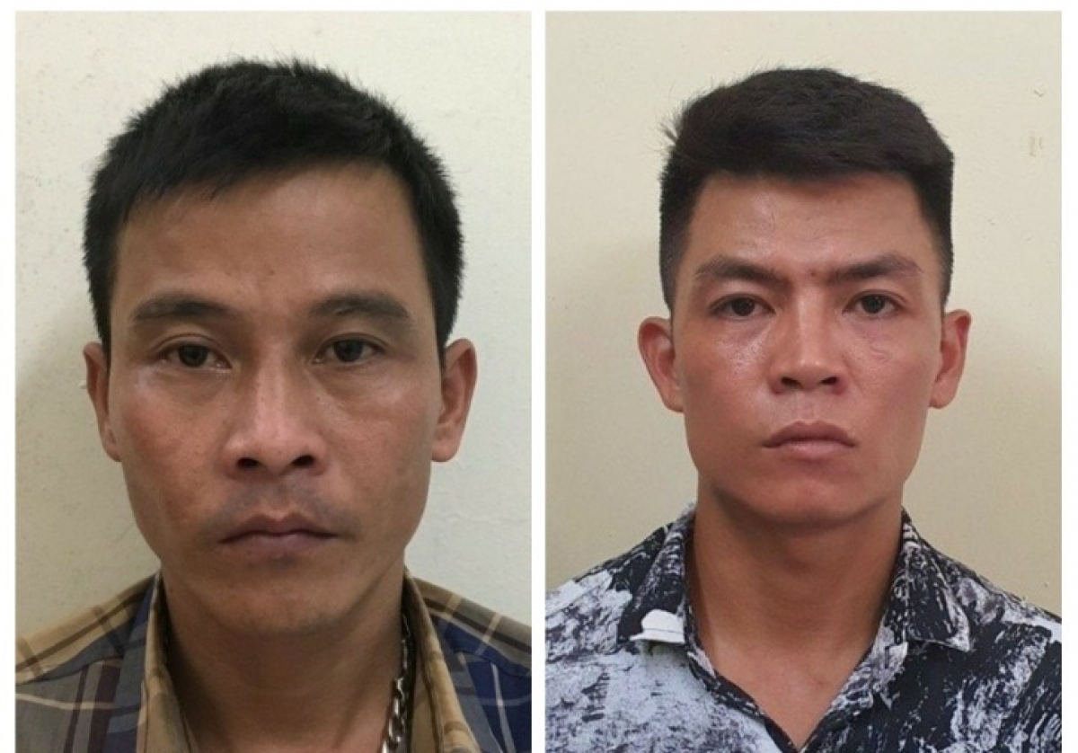 Hai đối tượng Vũ Văn Đồng (trái) và Đỗ Văn Sơn (phải).