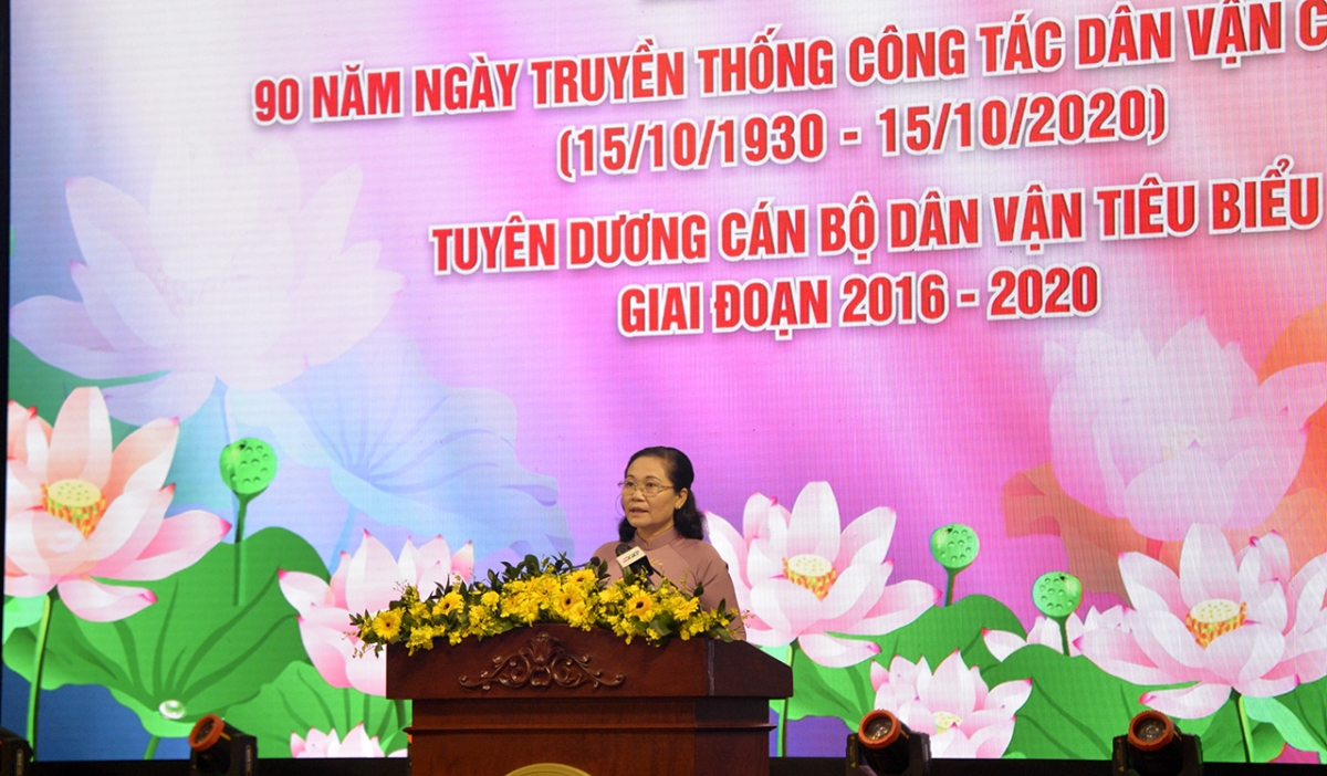 Phó Bí thư Thành uỷ TPHCM Nguyễn Thị Lệ phát biểu.