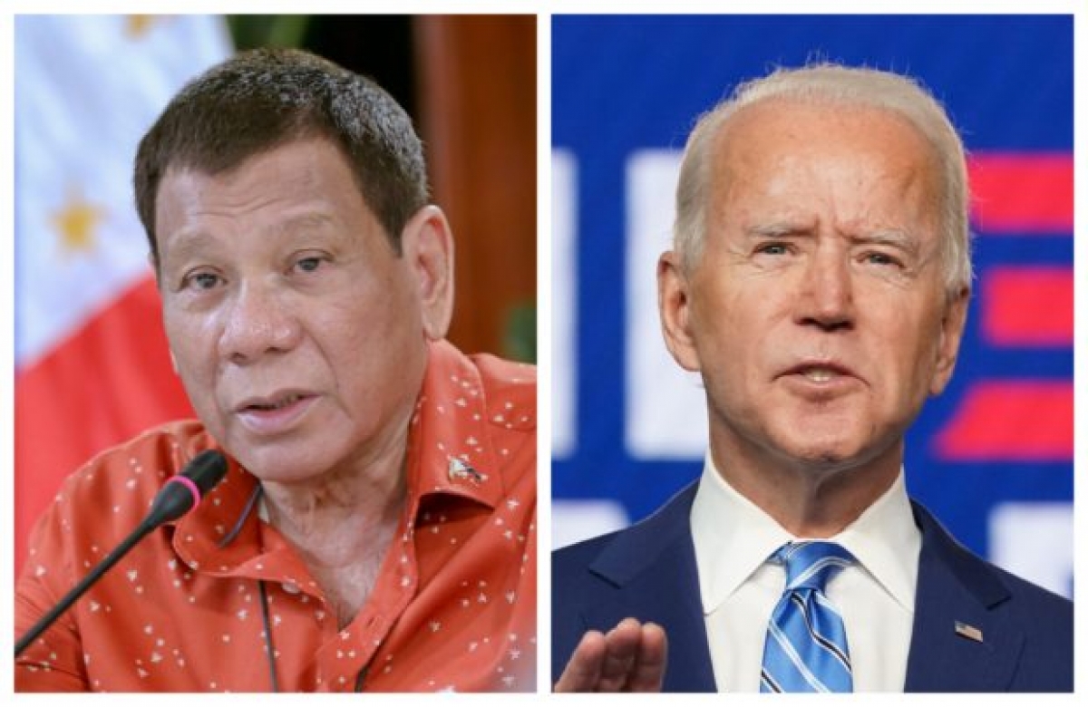 Tổng thống Rodrigo Duterte chúc mừng chiến thắng của Joe Biden. Nguồn: Inquirer
