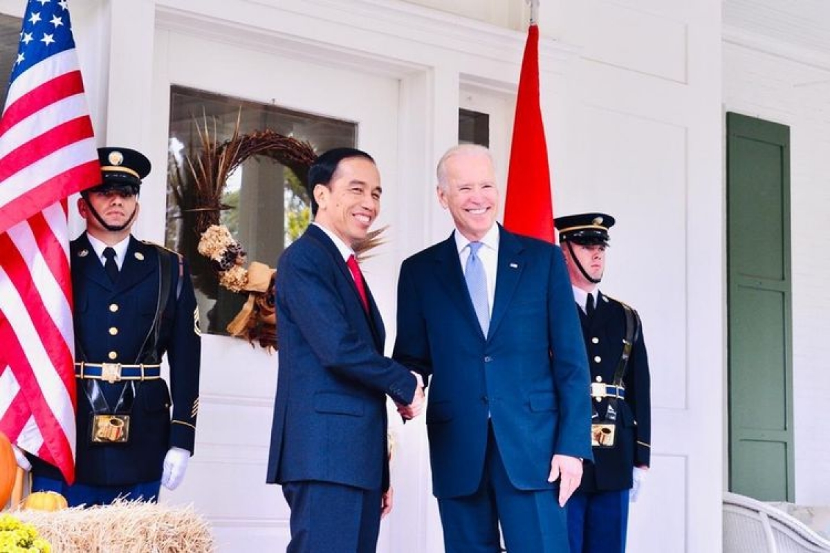Cuộc gặp giữa Tổng thống Indonesia Joko Widodo và ông Joe Biden tại Mỹ năm 2015. Nguồn: Twitter