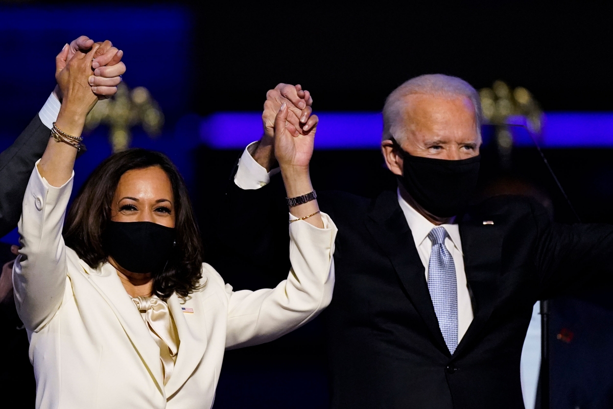 Bà Kalama Harris và ông Joe Biden. Ảnh: AP